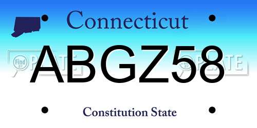 ABGZ58 Connecticut License Plate