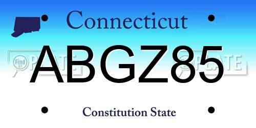 ABGZ85 Connecticut License Plate