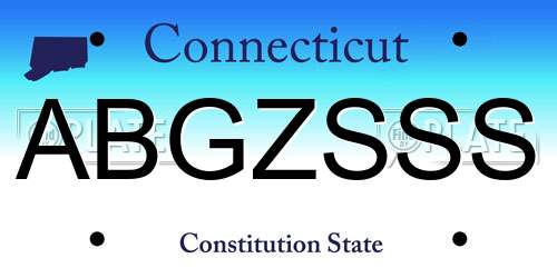 ABGZSSS Connecticut License Plate