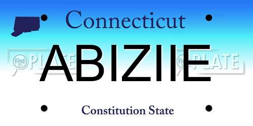 ABIZIIE Connecticut License Plate