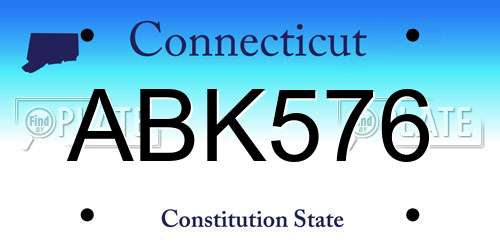 ABK576 Connecticut License Plate