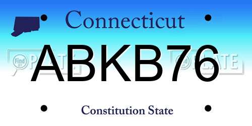 ABKB76 Connecticut License Plate