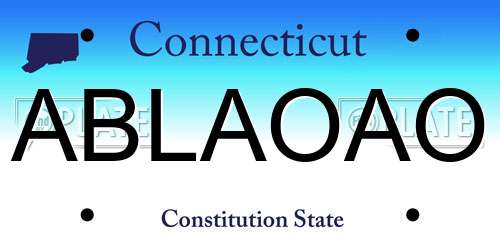 ABLAOAO Connecticut License Plate