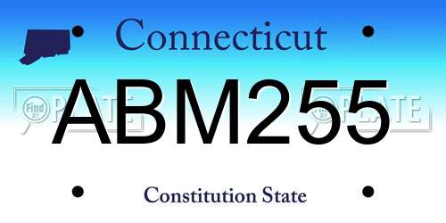 ABM255 Connecticut License Plate