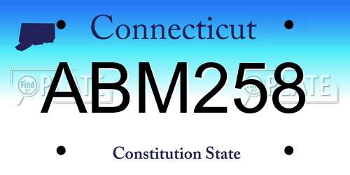 ABM258 Connecticut License Plate