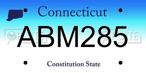 ABM285 Connecticut License Plate