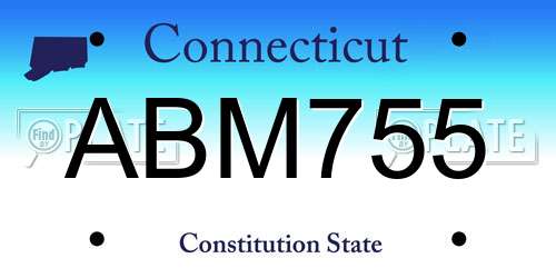ABM755 Connecticut License Plate