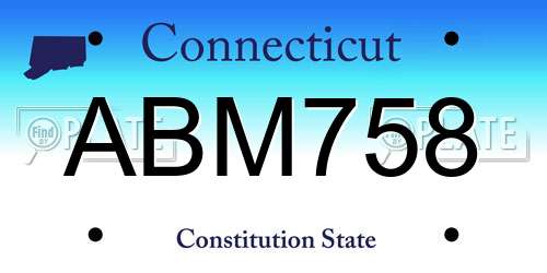 ABM758 Connecticut License Plate