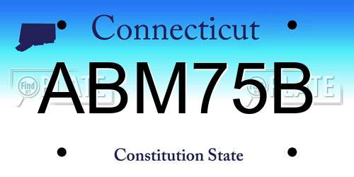 ABM75B Connecticut License Plate
