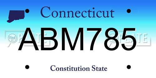 ABM785 Connecticut License Plate