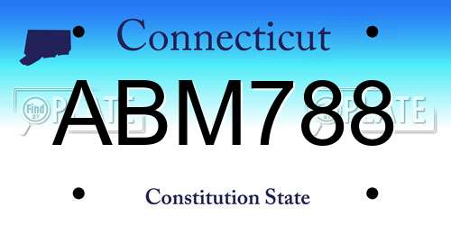 ABM788 Connecticut License Plate