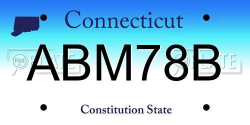 ABM78B Connecticut License Plate