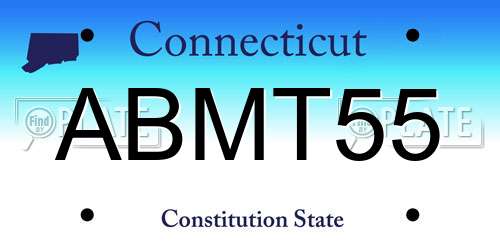 ABMT55 Connecticut License Plate