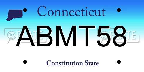 ABMT58 Connecticut License Plate