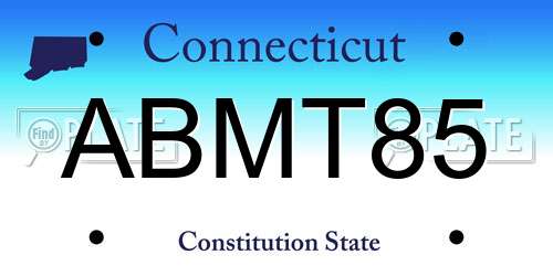 ABMT85 Connecticut License Plate