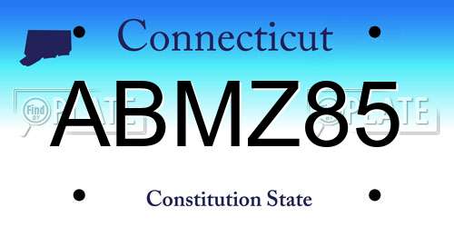 ABMZ85 Connecticut License Plate