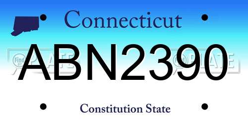 ABN2390 Connecticut License Plate