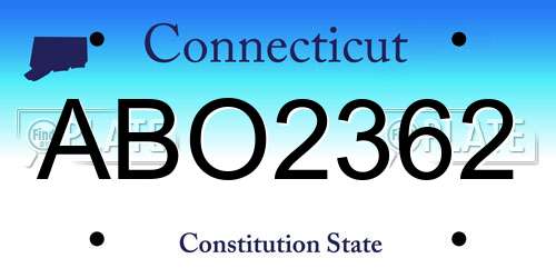 ABO2362 Connecticut License Plate