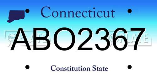 ABO2367 Connecticut License Plate