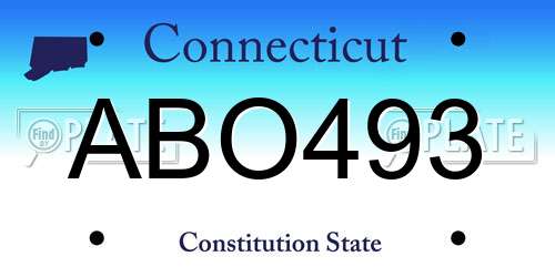 ABO493 Connecticut License Plate