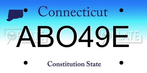 ABO49E Connecticut License Plate