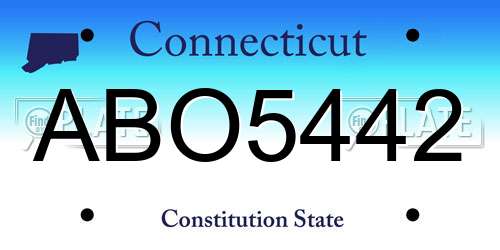 ABO5442 Connecticut License Plate