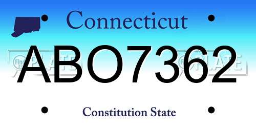 ABO7362 Connecticut License Plate