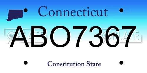 ABO7367 Connecticut License Plate