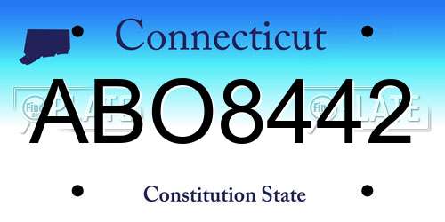 ABO8442 Connecticut License Plate