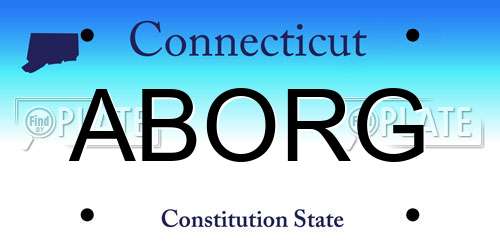 ABORG Connecticut License Plate