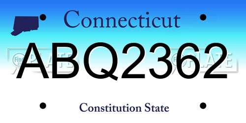 ABQ2362 Connecticut License Plate