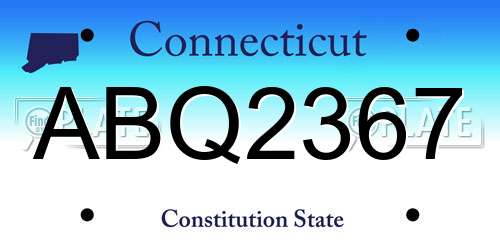 ABQ2367 Connecticut License Plate