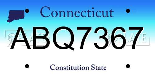 ABQ7367 Connecticut License Plate