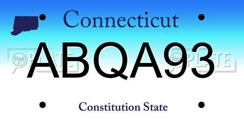 ABQA93 Connecticut License Plate