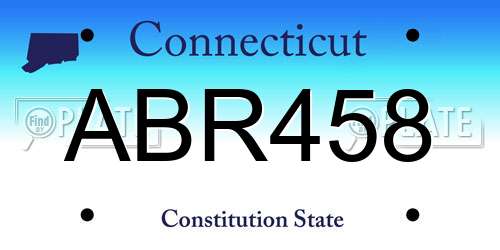 ABR458 Connecticut License Plate