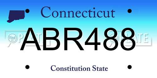 ABR488 Connecticut License Plate