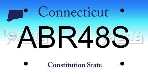 ABR48S Connecticut License Plate