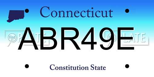 ABR49E Connecticut License Plate