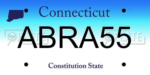 ABRA55 Connecticut License Plate