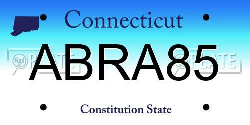 ABRA85 Connecticut License Plate