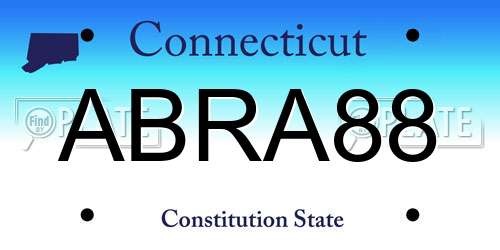 ABRA88 Connecticut License Plate