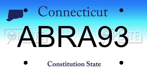 ABRA93 Connecticut License Plate