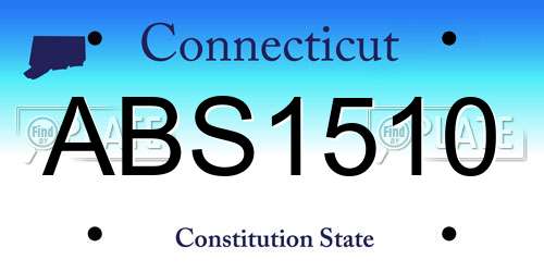 ABS1510 Connecticut License Plate