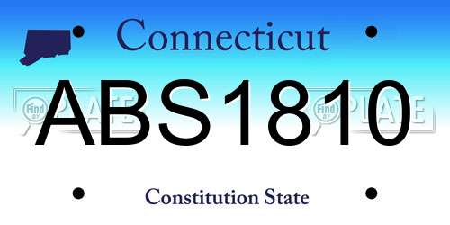 ABS1810 Connecticut License Plate