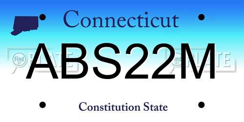 ABS22M Connecticut License Plate