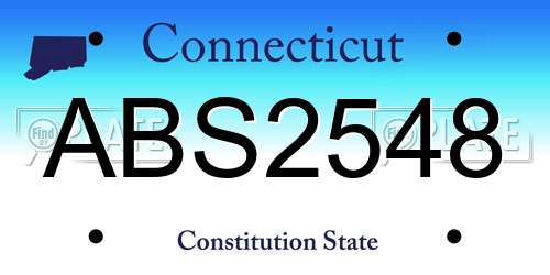 ABS2548 Connecticut License Plate