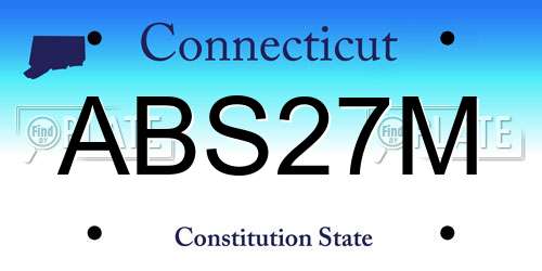 ABS27M Connecticut License Plate