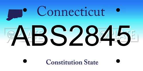 ABS2845 Connecticut License Plate