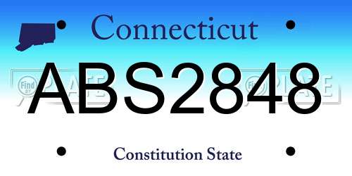 ABS2848 Connecticut License Plate
