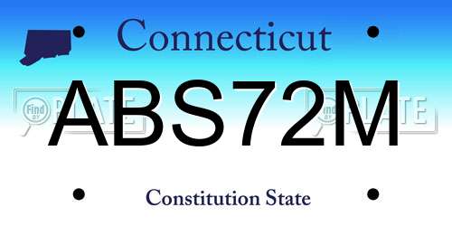 ABS72M Connecticut License Plate